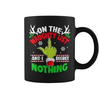 On The List Of Naughty And I Regret Nothing Christmas Coffee Mug | Mazezy DE