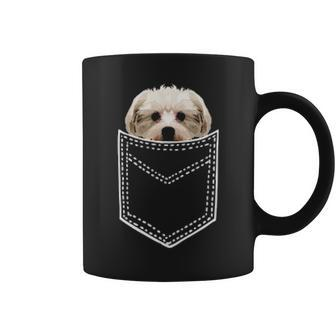 Maltese Apparel Cute Pocket Maltese Puppy Dog Coffee Mug | Mazezy