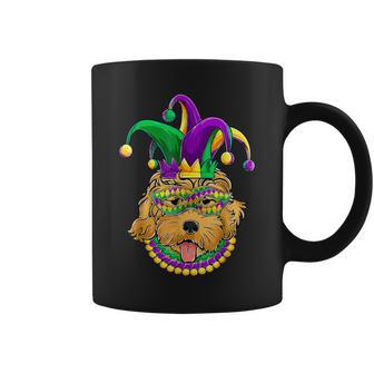 Mardi Gras Dog Apparel Golden Doodle Dog Mom Dad Coffee Mug - Monsterry DE