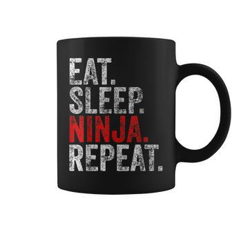 Martial Ninja Costume Eat Sleep Ninja Repeat Coffee Mug - Monsterry