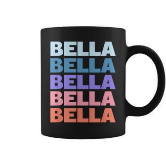 Modern Repetitive Text First Name Bella Coffee Mug - Seseable