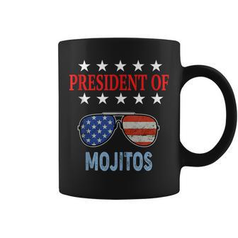 Mojitos Usa Flag Sunglasses President Of Mojitos Coffee Mug | Crazezy
