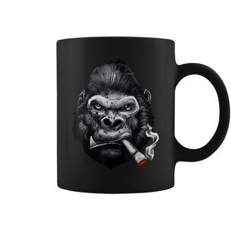 Monkey Cigar Gorilla Smoking Cigarette Coffee Mug - Monsterry DE