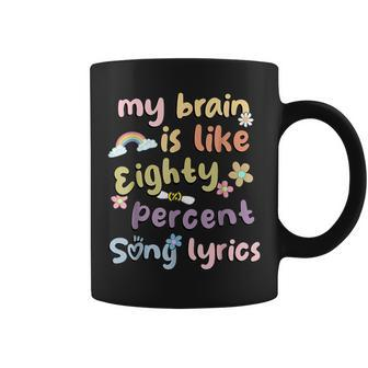 Music Lover Quote My Brain Is 80 Percent Song Lyrics Coffee Mug - Monsterry AU