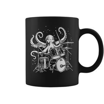 Octopus Playing Drums Drummer Musician Band Drumming Coffee Mug - Monsterry DE