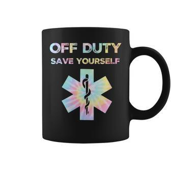 Off Duty Save Yourself Tie Dye Nurse Life Women Coffee Mug - Seseable