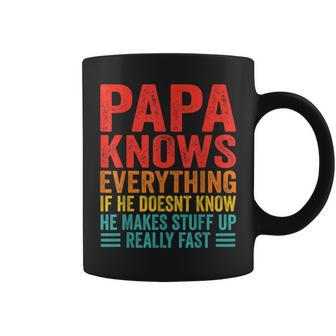 Papa Knows Everything Father's Day Papa Dad Jokes 2024 Coffee Mug - Thegiftio UK