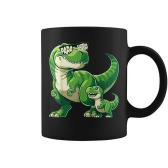 Papasaurus T-Rex With Sunglasses Father's Day Coffee Mug - Monsterry CA