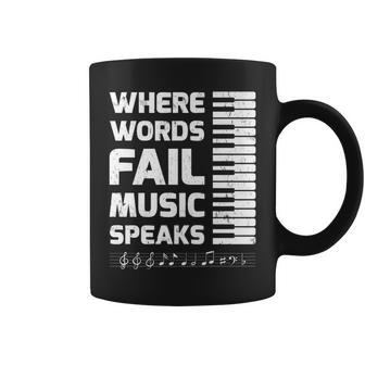 Piano Player Where Words Fail Music Speaks Coffee Mug - Monsterry CA