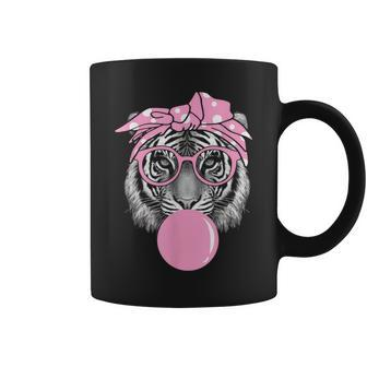 Pink Tiger For Girl Glasses & Pink Bubble Gum Coffee Mug - Monsterry AU