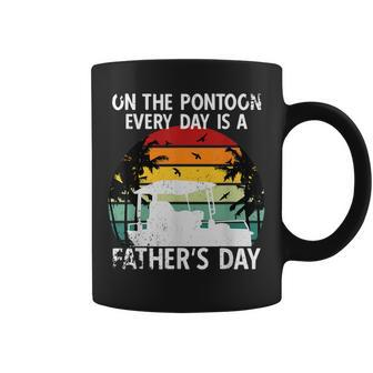 Pontoon Father's Day Vintage Sunset Boat Captain Coffee Mug - Thegiftio UK