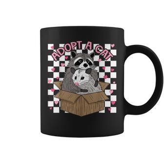 Possum Racoon Adopt A Cat Team Trash Opossums Raccoons Coffee Mug - Monsterry