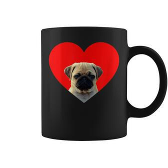Pug Lover Dog Love Red Heart Father's Day Coffee Mug - Monsterry