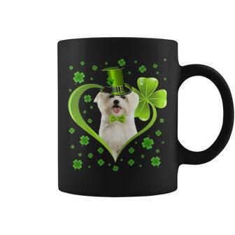 Puppy Shamrock Maltese Dog StPng Coffee Mug | Mazezy