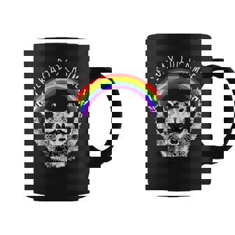 Raccoon Be Gay Do Crime Rainbow Lgbtq Pride Gay Racoon Coffee Mug - Monsterry