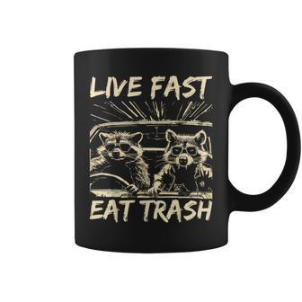 Raccoon Live Fast Eat Trash Street Cats Squad Coffee Mug - Thegiftio UK