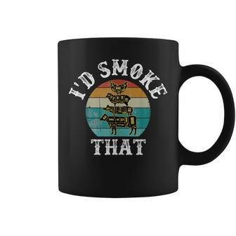 Retro Bbq Party Smoker Chef Dad I'd Smoke That Coffee Mug | Crazezy CA