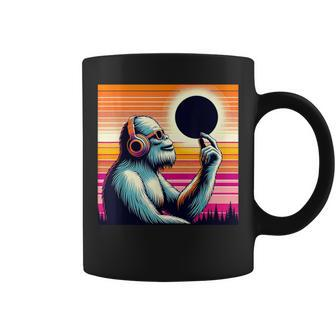 Retro Bigfoot Total Solar Eclipse 4082024 Apparel Coffee Mug - Seseable