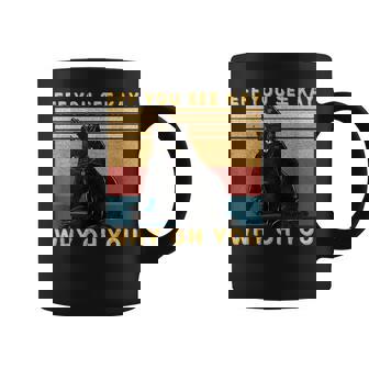 Retro Black Cat Eff You See Kay Why Oh You Coffee Mug - Monsterry