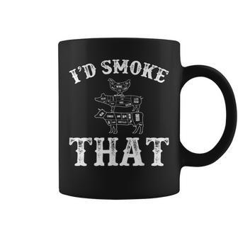 Retro Grilling Bbq Smoker Chef Dad i'd Smoke That Coffee Mug | Crazezy DE
