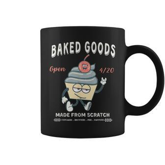 Retro Weed Cupcake Vintage 420 Baked Goods Coffee Mug | Mazezy