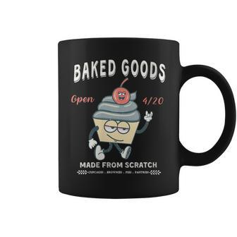 Retro Weed Cupcake Vintage 420 Baked Goods Coffee Mug - Monsterry UK