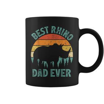 Rhino Vintage Best Rhino Dad Ever Father's Day Coffee Mug - Monsterry DE