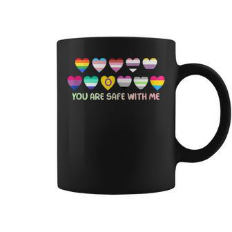You Are Safe With Me Rainbow Bi Transgender Lgbt Pride Coffee Mug - Monsterry CA