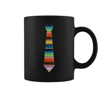 Serape Necktie Cinco De Mayo Fiesta Colorful Faux Tie Coffee Mug - Monsterry