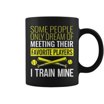 Softball Coach Trainer Bat And Ball Sports Lover Quote Coffee Mug - Monsterry