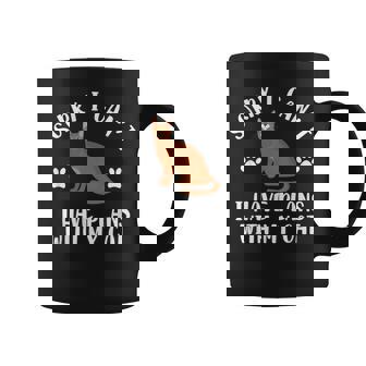 Sorry I Can't I Have Plans With My Cat Pet Owner Gag Coffee Mug - Thegiftio