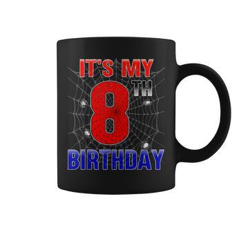 Spider Web 8 Year Old It's My 8Th Birthday Boy Coffee Mug - Monsterry AU