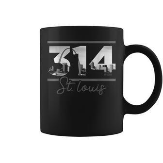 St Louis 314 Area Code Skyline Missouri Vintage Coffee Mug - Seseable