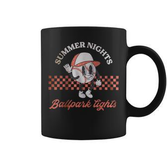 Summer Nights Ballpark Lights Baseball Player Coffee Mug | Crazezy