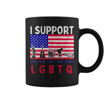 Support Lgbtq Liberty Guitar Beer Trump And Quesadilla Coffee Mug - Monsterry AU