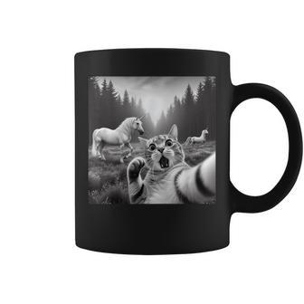 Surprised And Scared Cat Selfie With Unicorns Coffee Mug - Monsterry AU