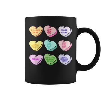 Teacher Valentines Day Conversation Heart School Coffee Mug - Monsterry AU