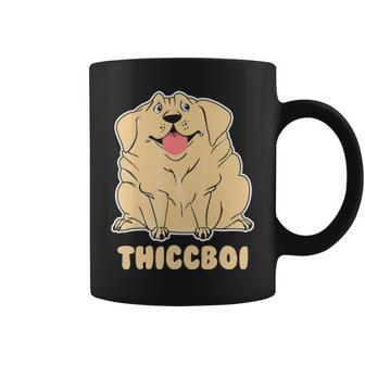 Thicc Boi Labrador T Hilarious Fat Dog Coffee Mug | Mazezy