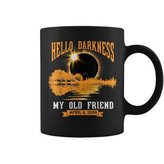 Total Solar Eclipse 2024 Hello Darkness My Old Friend Coffee Mug - Seseable