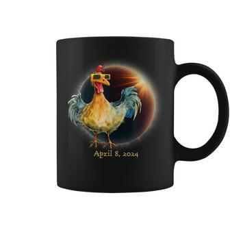 Total Solar Eclipse Chicken Wearing Eclipse Glasses Coffee Mug - Seseable