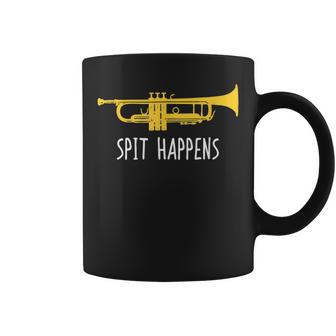 Trumpet Spit Happens Band Player Coffee Mug - Monsterry