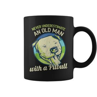 Never Underestimate An Old Man With A Pitbull Coffee Mug | Mazezy