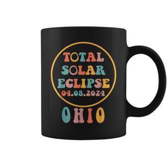 Usa Total Solar Eclipse April 8 2024 Ohio Retro Groovy Coffee Mug | Mazezy