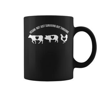 Vegan Not Just Surviving But Thriving T Coffee Mug - Monsterry UK