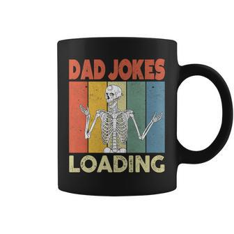 Vintage Skeleton Dad Jokes Loading Fathers Day Grandpa Coffee Mug - Thegiftio UK