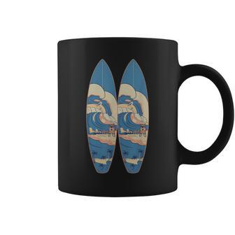 Vintage Surfboard Beach Surfer Boy Girl Surfing Coffee Mug - Monsterry CA