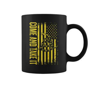 Come And Take It Gadsden Snake American Flag Coffee Mug - Monsterry
