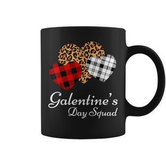 Galentine's Day Squad Valentine's Hearts Love Leopard Plaid Coffee Mug - Monsterry