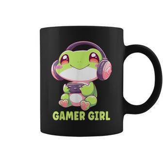 Gamer Girl Frog Gaming Kawaii Anime Gamer Frog Girls Women Coffee Mug - Monsterry