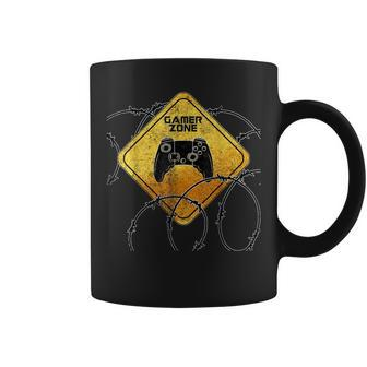 Gamer Zone Sign Warning Video Games Place Boys Coffee Mug - Monsterry AU